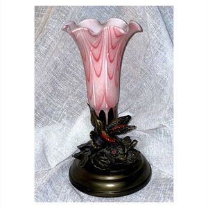 Dale Tiffany hummingbird pink white  tulip lamp